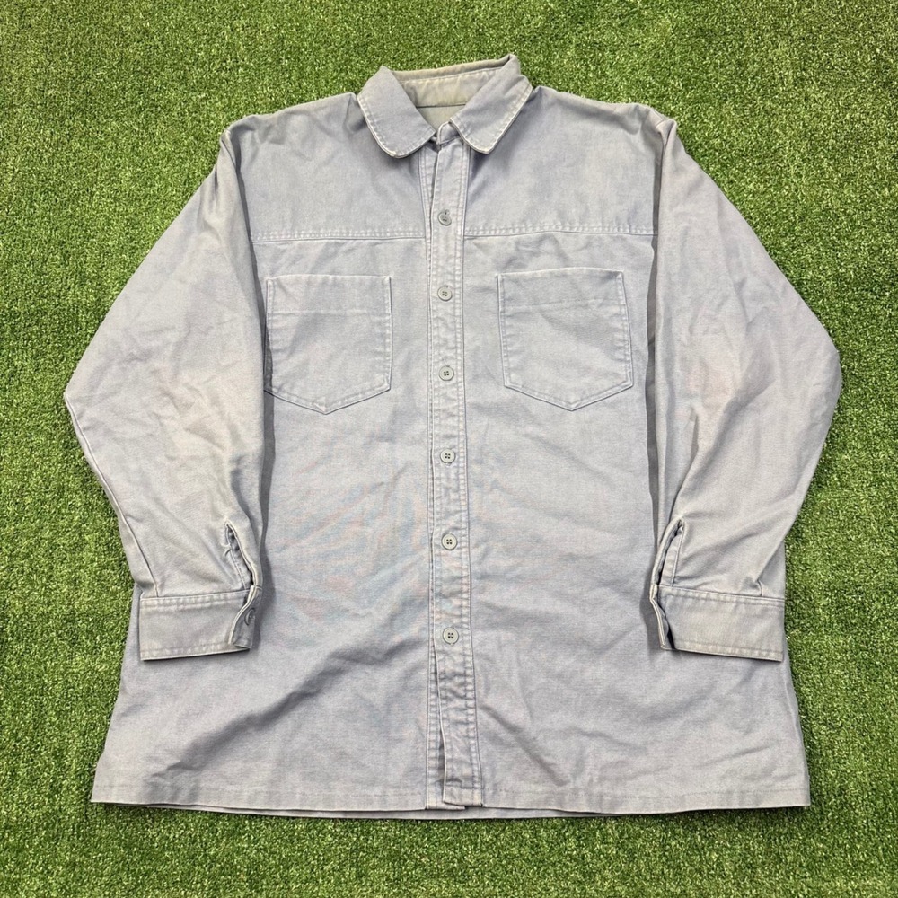 Vintage 90's Canvas Work Shirt Light Blue